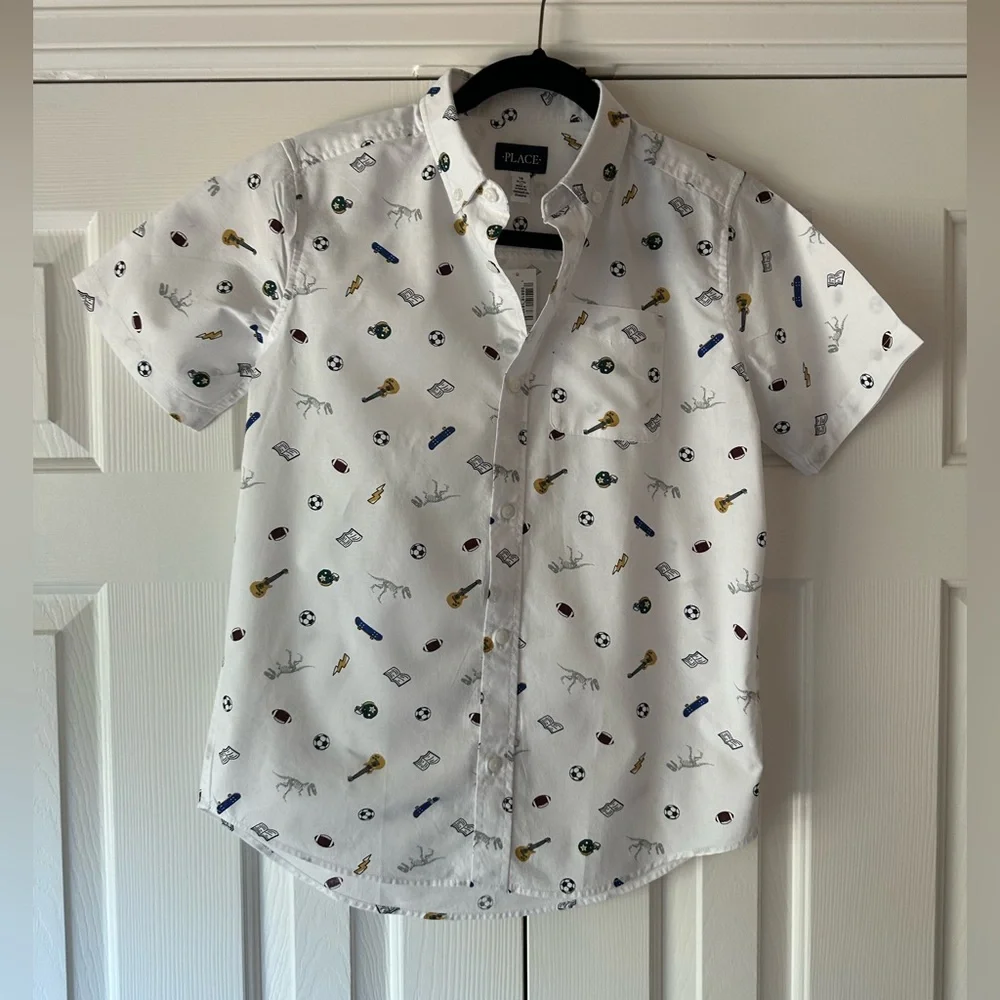 The Children’s Place, Short Sleeve, Button Up Shirt Sz 14 NWT
